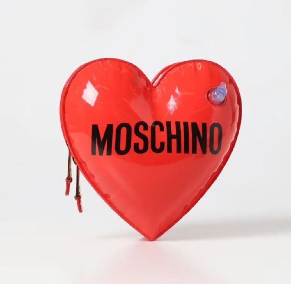 SS23 Moschino Couture Jeremy Scott Glossy Red Heart-Shaped Inflatable Bag Logo